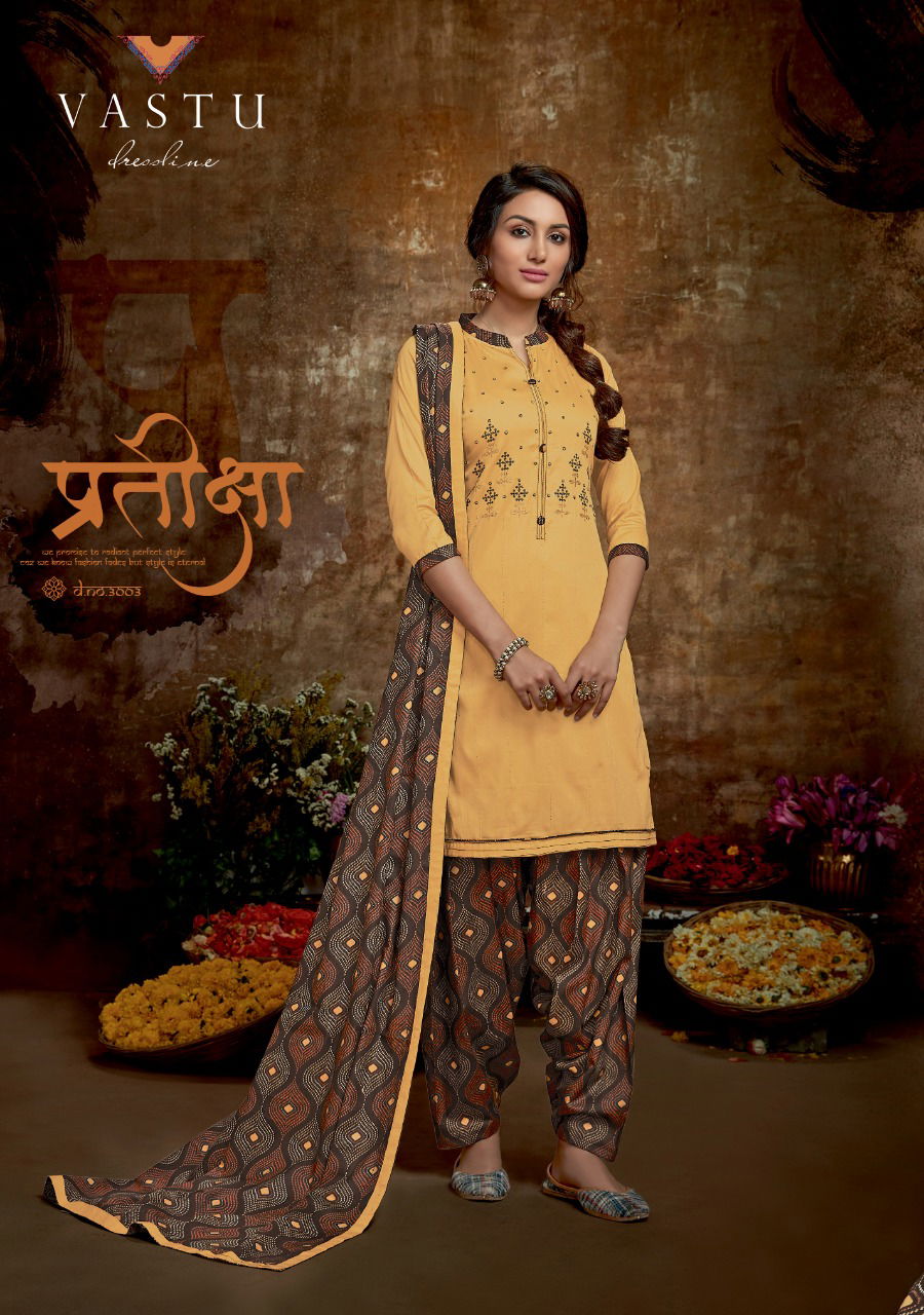 Vastu Kiara Patiyala Regular Wear Wholesale Cotton Dress Material Catalog
